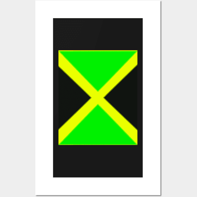 Jamaican flag black green and gold Wall Art by Artonmytee